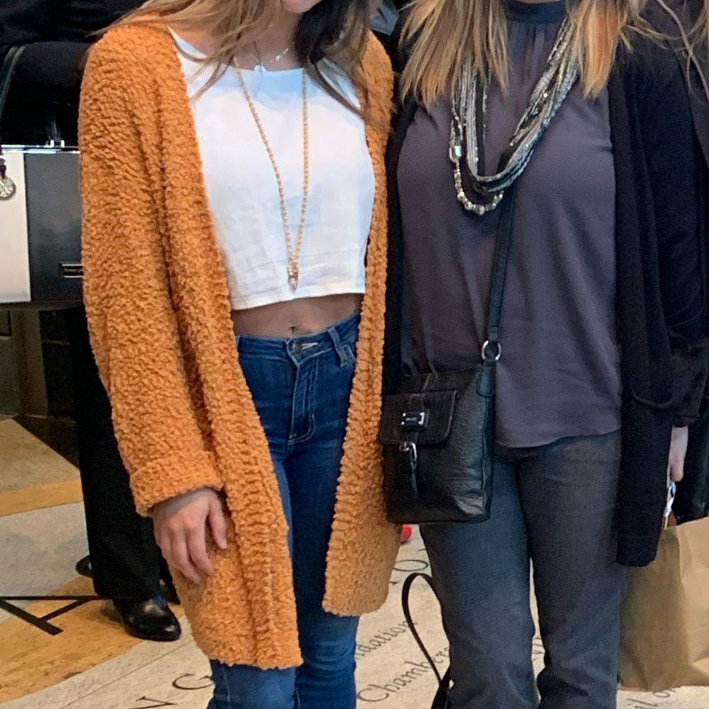 Cozy Orange Cardigan